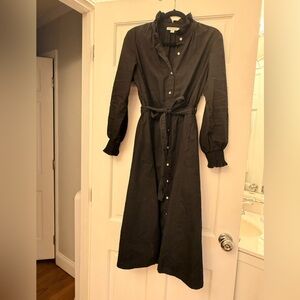 Elegant Black Button-Up Dress